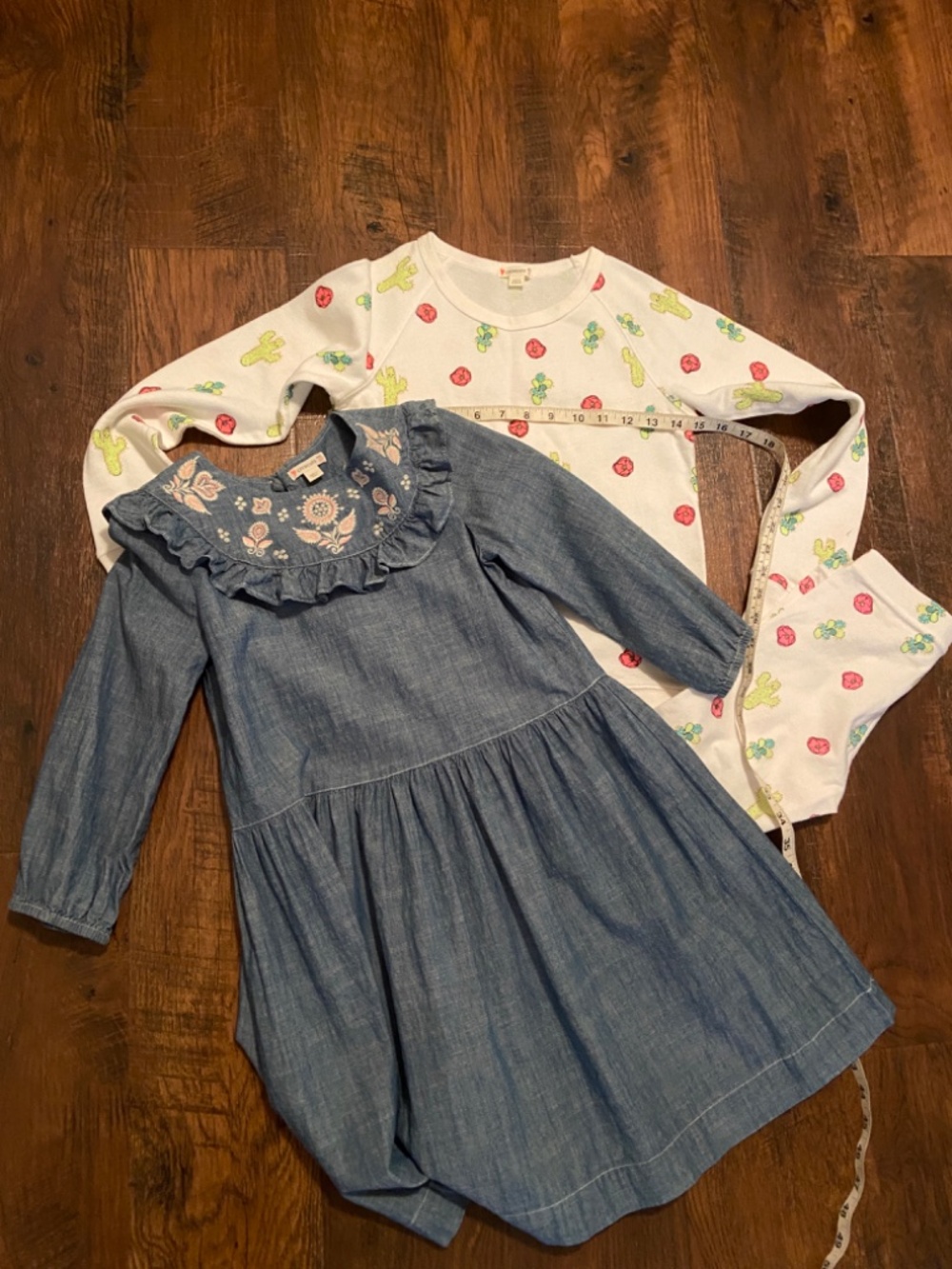New no tags Girl's Crewcuts J Crew Embroidered Cotton Dress & Pajamas